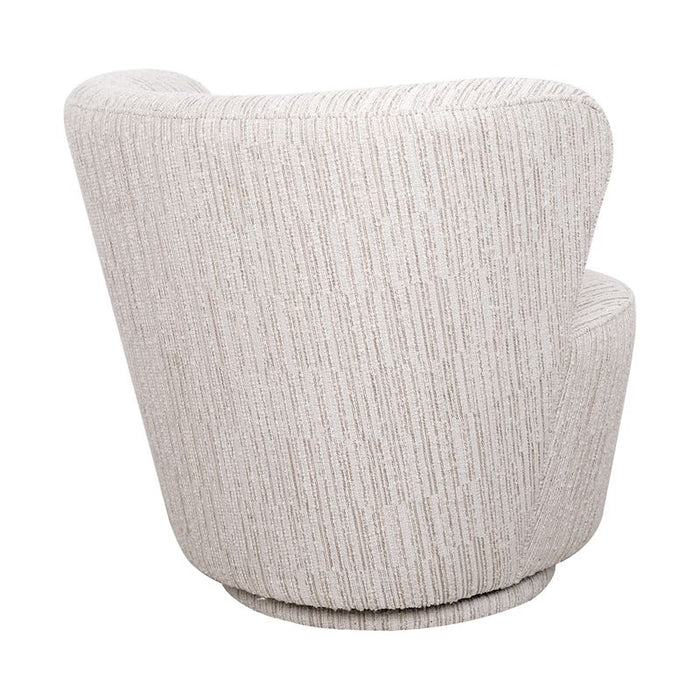 Alberta Swivel Chair - Ivory Weave, Fabric Wood