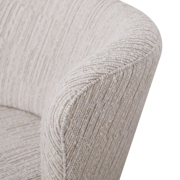 Alberta Swivel Chair - Ivory Weave, Fabric Wood
