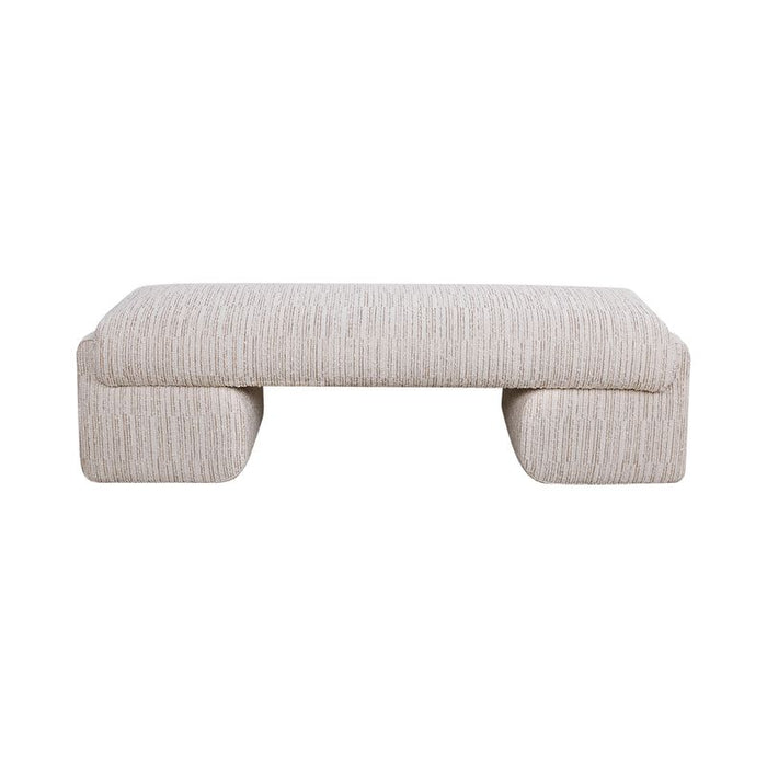 Cairo Bench Ottoman - Ivory Weave, Fabric Wood
