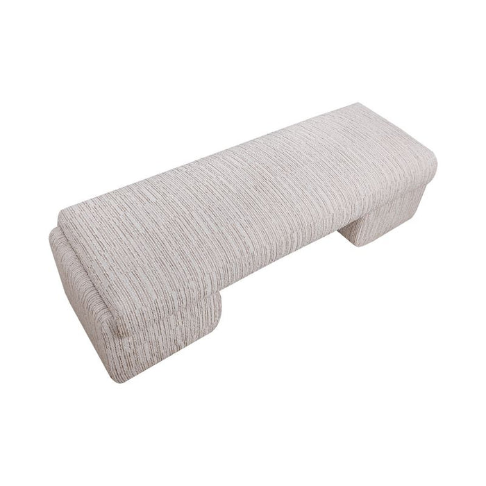 Cairo Bench Ottoman - Ivory Weave, Fabric Wood
