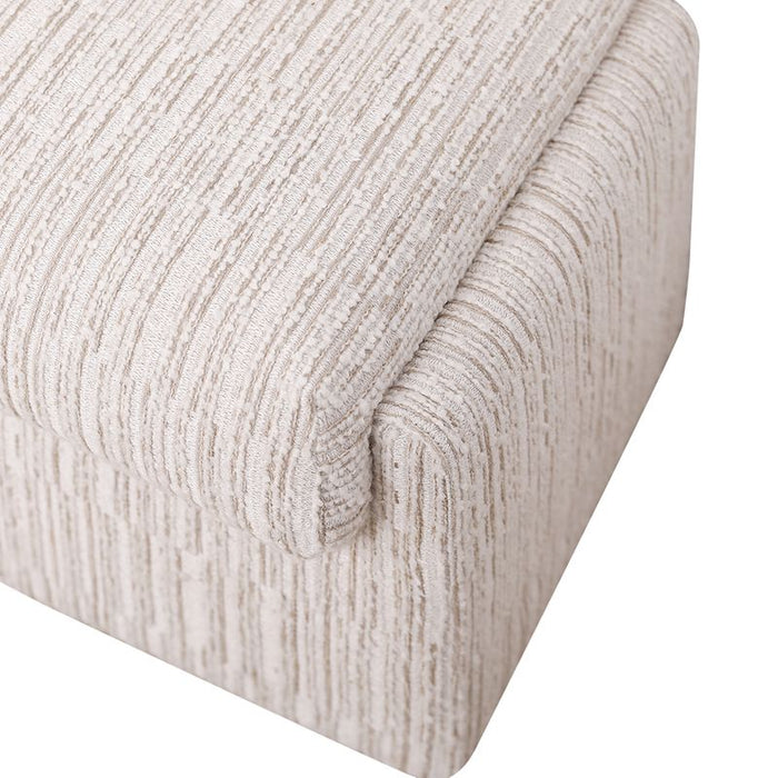 Cairo Bench Ottoman - Ivory Weave, Fabric Wood
