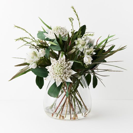 Waratah Mix in Vase White 48cmh (FI9011WH)