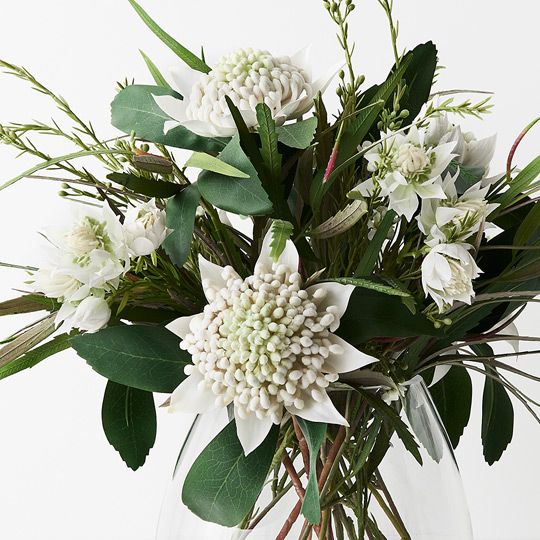 Waratah Mix in Vase White 48cmh (FI9011WH)