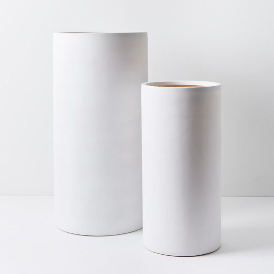 Pot Cylinder Tall (Set of 2) White (FI9225WH)