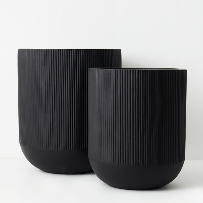 Linear Pot (Set of 2) - Black, 64cmh x 54cmd