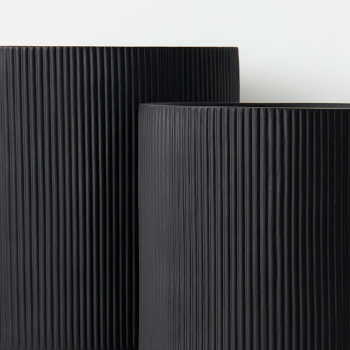 Linear Pot (Set of 2) - Black, 64cmh x 54cmd