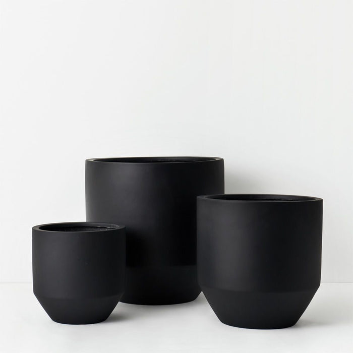 Nomilo Pot (Set of 3) - Black, 50cmh x 50cmd
