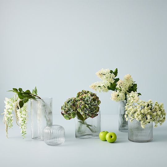 4 x Vase Ripple Cylinder Clear (FI9651CL)