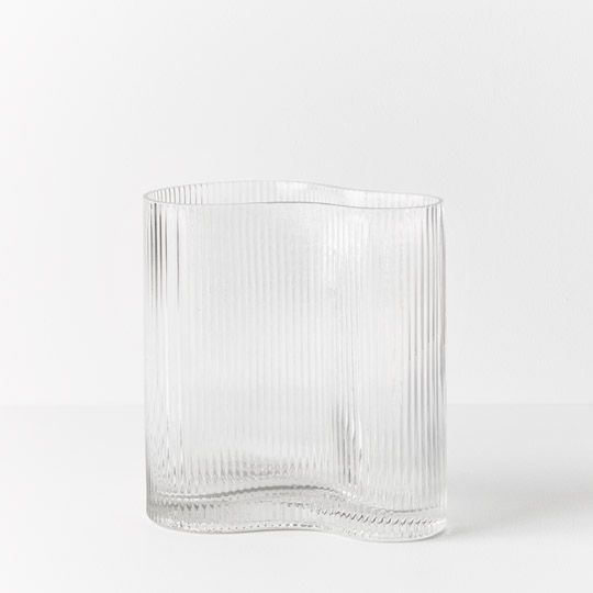 4 x Vase Ripple Curve Clear (FI9655CL)