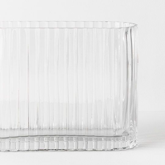 4 x Vase Ripple Oval Clear (FI9654CL)