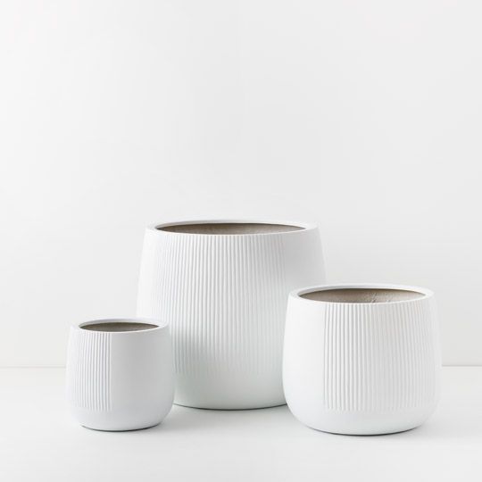 Pot Dune Pedro (Set of 3) White (FI9711WH)