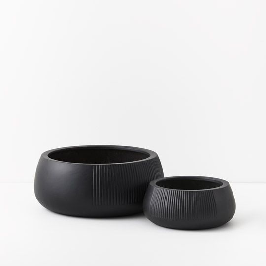 Pot Dune Nejalo (Set of 2) Black (FI9715BK)