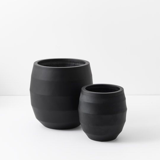 Pot Silos (Set of 2) Black (FI9958BK)