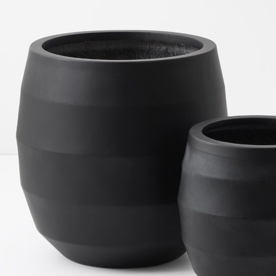 Pot Silos (Set of 2) Black (FI9958BK)