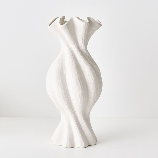 2 x Gustel Twist Vase - White