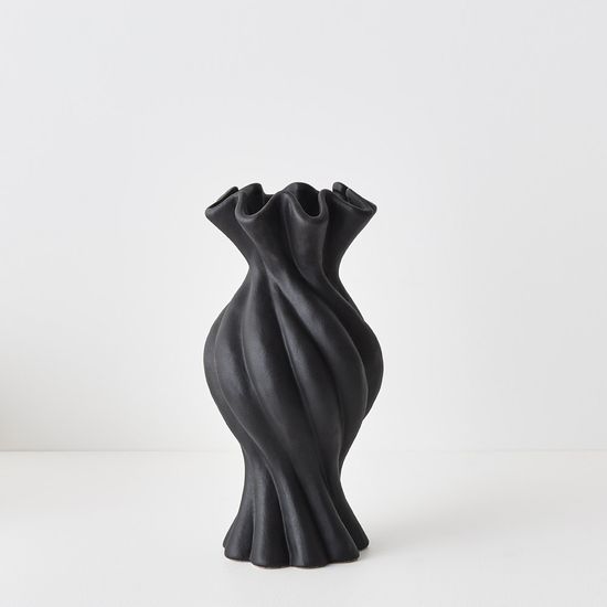 2 x Gustel Twist Vase - Black