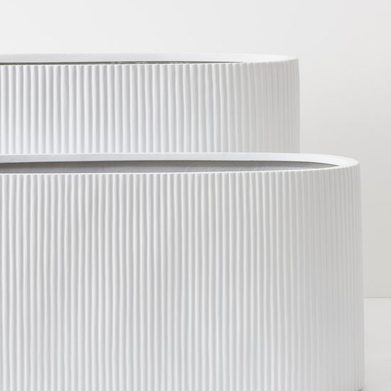 Pot Linear Oval (set/2) - White