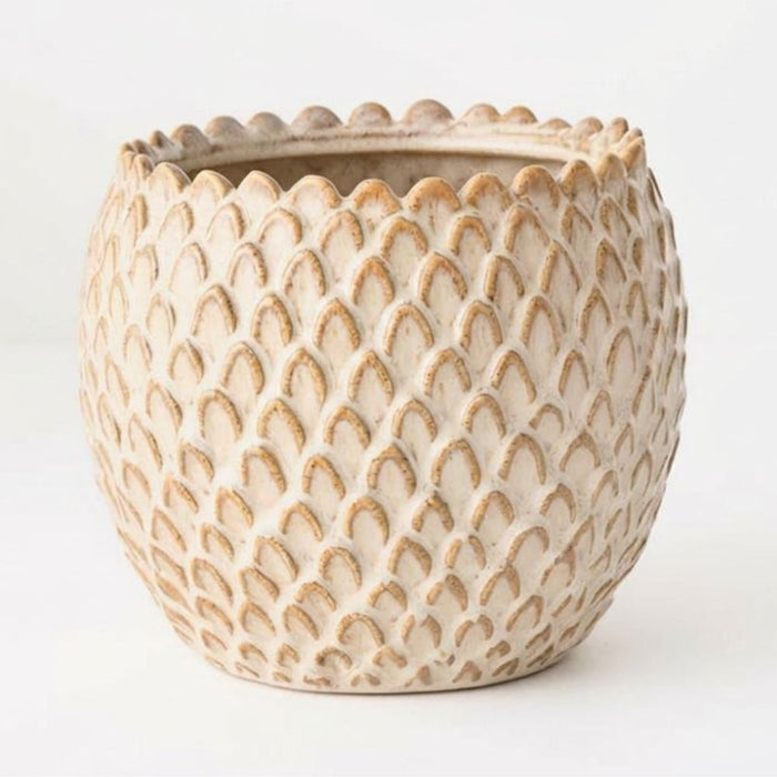 2 x Skalee Pot - Almond Crème, 22cmh x 27cmd