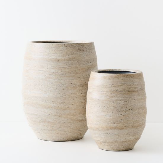 Pot Silos (set/2) - Ivory Travertine