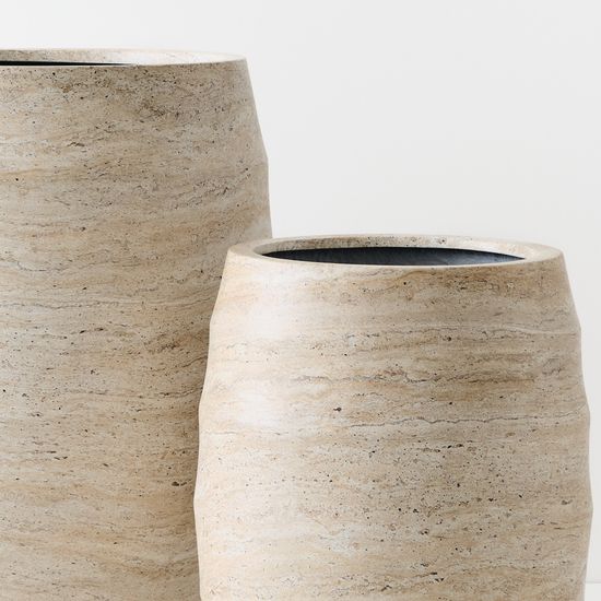 Pot Silos (set/2) - Ivory Travertine