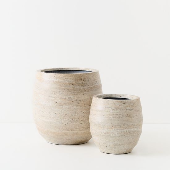 Pot Silos (set/2) - Ivory Travertine