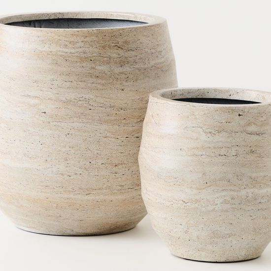 Pot Silos (set/2) - Ivory Travertine