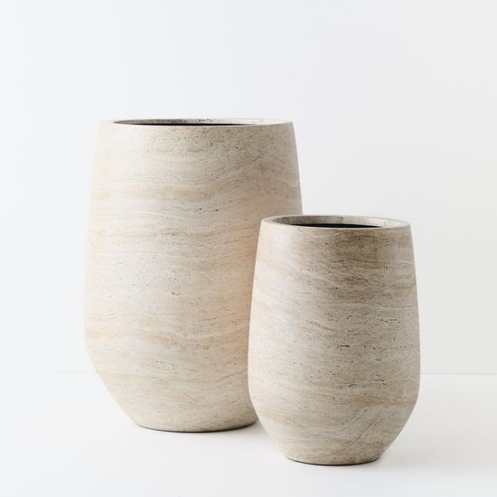 Pot Nokolo (set/2) - Ivory Travertine
