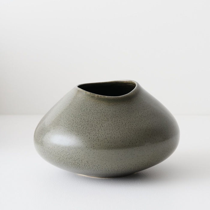 Natsuka Pod Vase - Dark Olive, 21cml x 21cmw x 13cmh