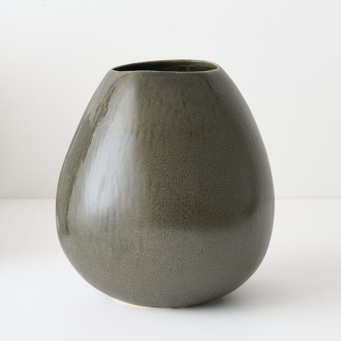 Natsuka Pod Vase - Dark Olive, 22cml x 22cmw x 25cmh