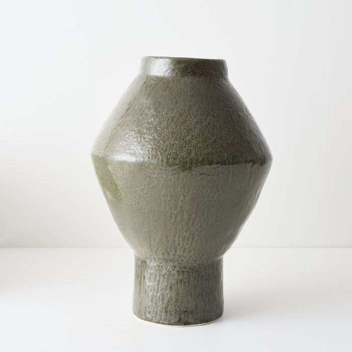 Natsuka Vase - Dark Olive, 29cml x 29cmw x 42cmh