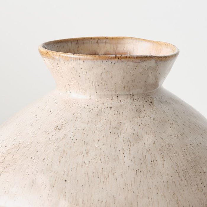 Natsuka Squat Vase - Almond, 25cml x 25cmw x 20cmh