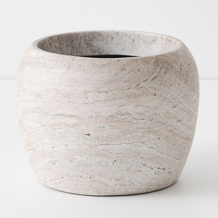 Ivar Pot - Ivory Travertine, 22cmh x 30cmd
