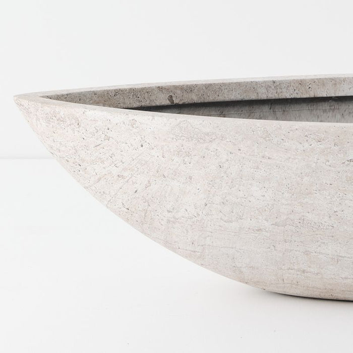Aksel Pot - Ivory Travertine, 67cml x 37cmw x 18cmh