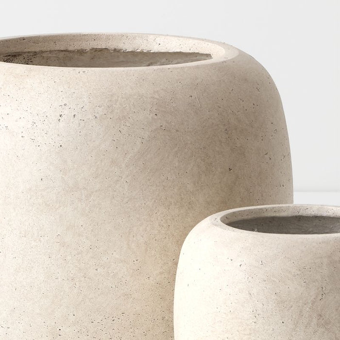Rune Pot (Set of 2) - Marlstone, 27cmh x 34cmd
