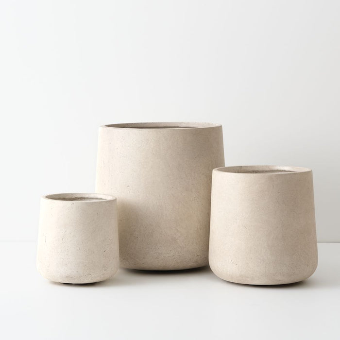 Cinder Pot (Set of 3) - Marlstone, 44cmh x 44cmd