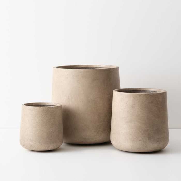 Cinder Pot (Set of 3) - Sediment, 44cmh x 44cmd