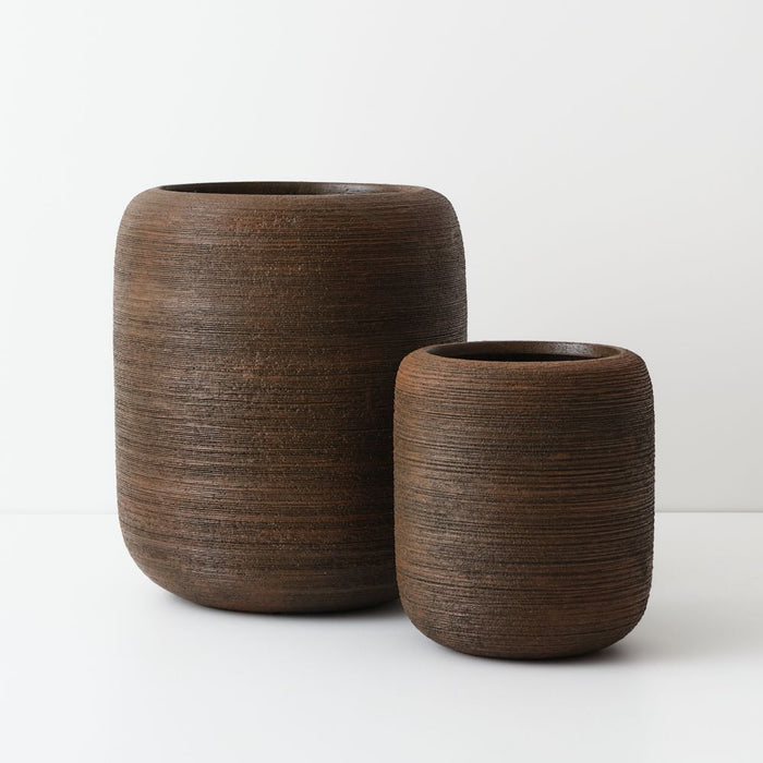 Jasper Textured Pot (Set of 2) - Corten, 48cmh x 42cmd