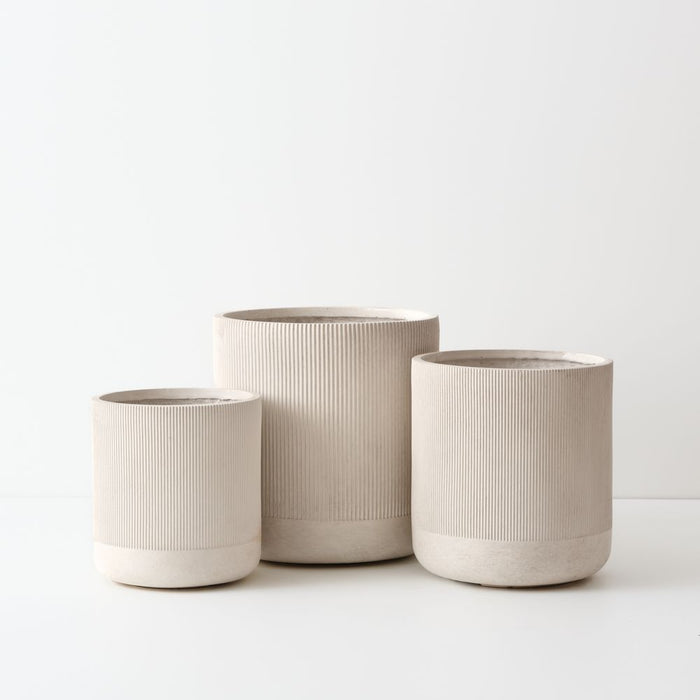 Palisade Pot (Set of 3) - Marlstone, 37cmh x 35cmd
