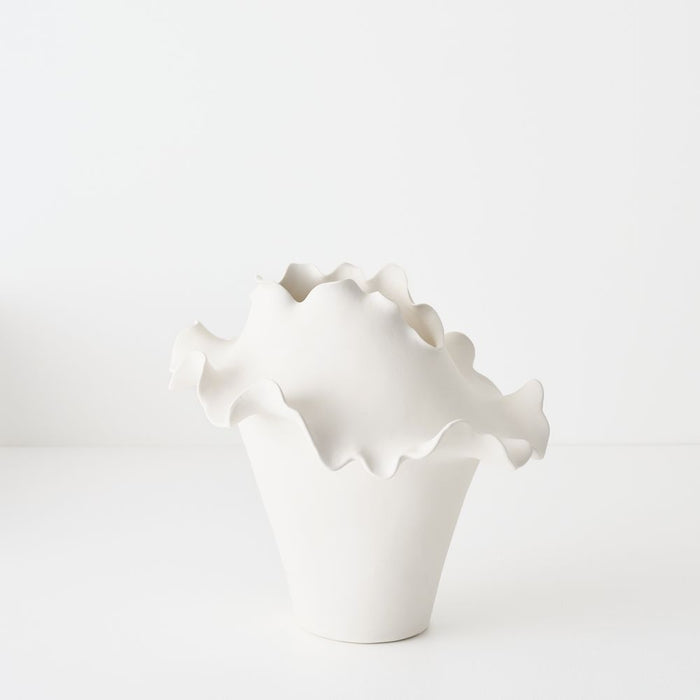 Severine Vase - White, 30cml x 23cmw x 27cmh