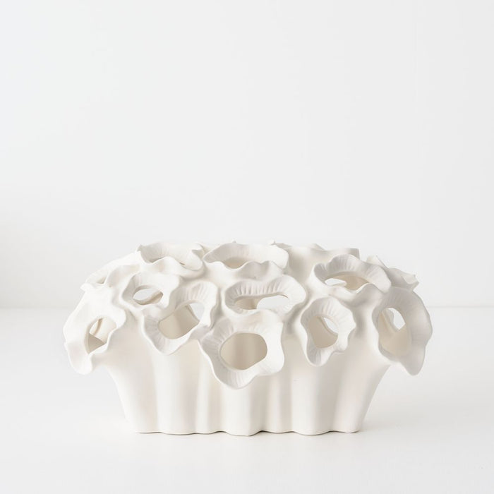 Avenia Vase - White, 40cml x 22cmw x 20cmh