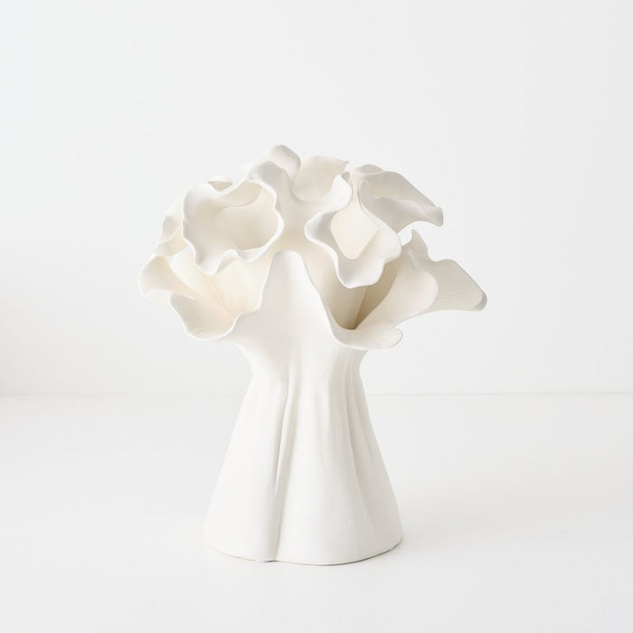 Mirelle Vase - White, 25cmw x 32cmh