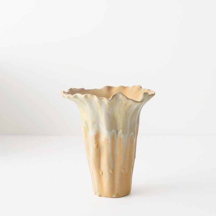 Tide Vase - Saffron, 19cml x 19cmw x 21cmh
