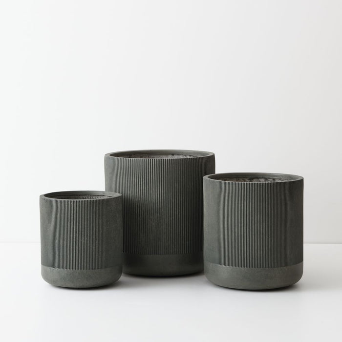 Palisade Pot (Set of 3) - Olivine, 37cmh x 35cmd