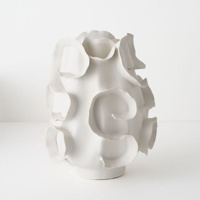 Ondine Vase - White, 28cmw x 34cmh