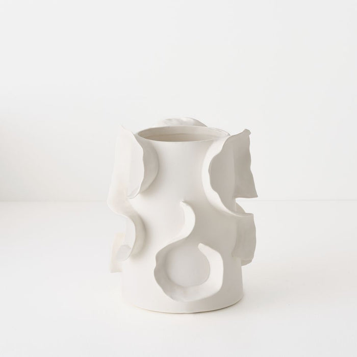 Amara Vase - White, 19cmw x 22cmh