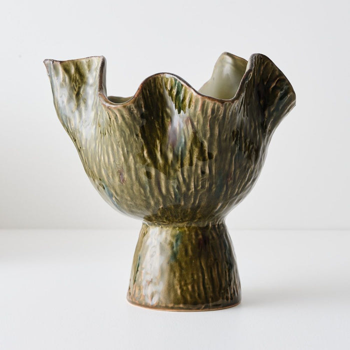 Gathered Vase - Frond, 28cml x 24cmw x 29cmh