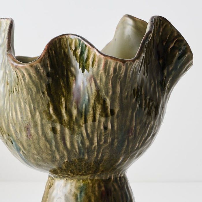 Gathered Vase - Frond, 28cml x 24cmw x 29cmh