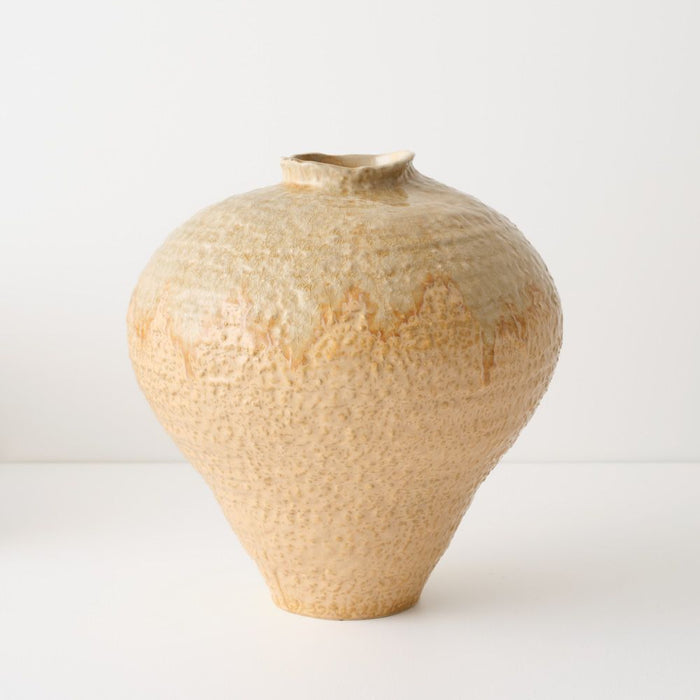 Pyra Vase - Creamed, 32cmh x 31cmd