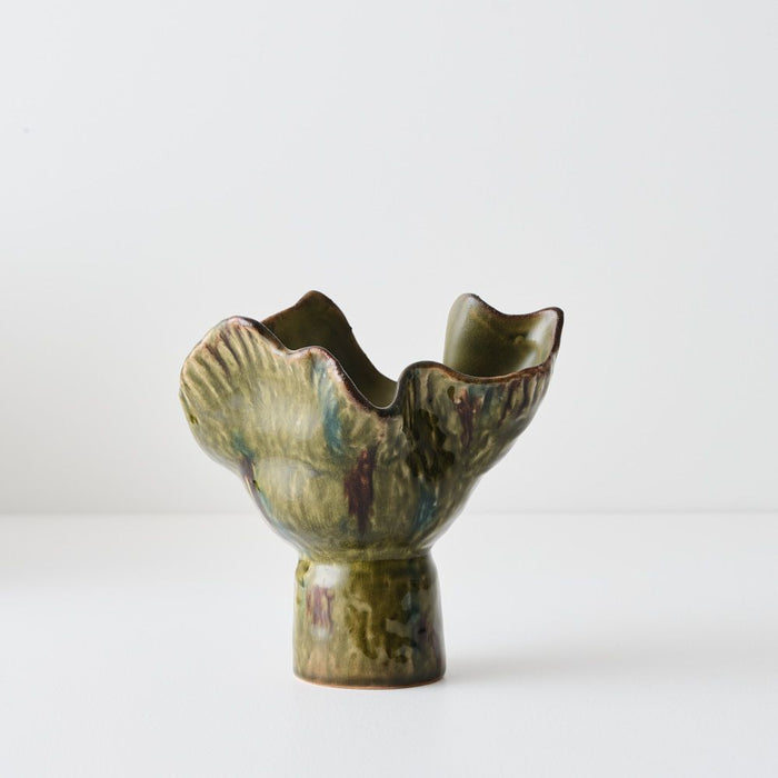 Gathered Vase - Frond, 19cml x 15cmw x 19cmh