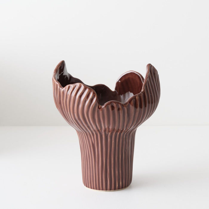 Fjord Vase - Bordeaux, 21cml x 19cmw x 24cmh